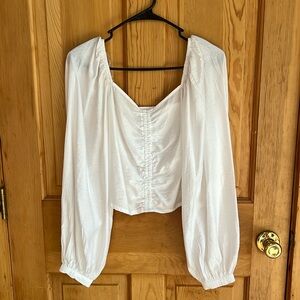 A new day small festival cropped top balloon sleeve